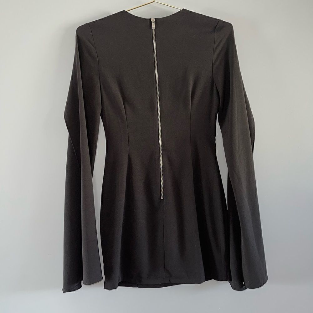 Mustard Seed Embellished Open Long Sleeve Mini Dress - Picture 4 of 16